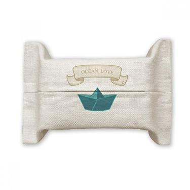 Imagem de Bolsa de linho de algodão dobrável de papel para velejar barco oceano amor mar veleiro