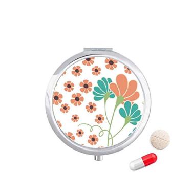 Imagem de Caixa de pílulas de tinta de flor laranja, caixa de armazenamento de remédios