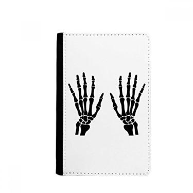 Imagem de Bolsa de mão humana de esqueleto com estampa preta para passaporte Notecase Burse carteira bolsa para cartões