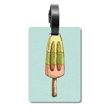 Imagem de Amarelo verde picolés vermelho bolsa de viagem para sorvete etiqueta cartão de bagagem pendurado etiqueta de molho