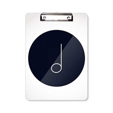 Imagem de White Music Mim Notes Prancheta preta para pasta de escrita A4