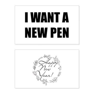 Imagem de I Want A New Pen Festival Ano Novo Cartão de felicitações Bless Message Present