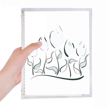 Imagem de Caderno tulipa de flores pintadas à mão com folhas soltas e diários recarregáveis