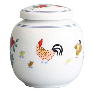 Imagem de Recipiente de cerâmica Rooster Tea Caddy pote de café selado para armazenamento de açúcar, caixa de chá