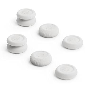 Imagem de Skull & Co. Skin, CQC e FPS Conjunto de pegadores de polegar com tampa analógica para Nintendo Switch Pro Controller & PS5 / PS4 / Slim/Pro Controller – White, 3 pares (6 peças)