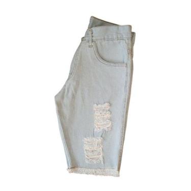 Imagem de Bermuda Short Jeans Premium Masculino Rasgada - Wm