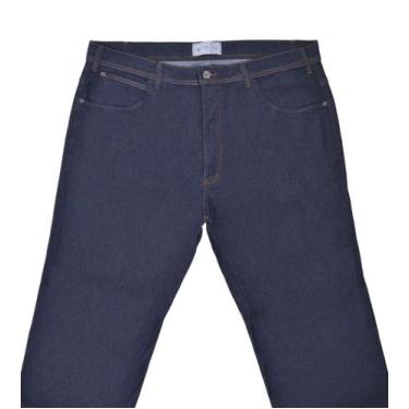 Imagem de Calça Jeans Plus Size Masculina Algodão Tradicional Homem Extra Grande