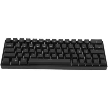 Imagem de Teclado mecânico para jogos, teclado para jogos de modo triplo 64 teclas preto design ergonômico Bateria de longa duração para jogos em casa para escritório / 543 (Size : Brown Switch)