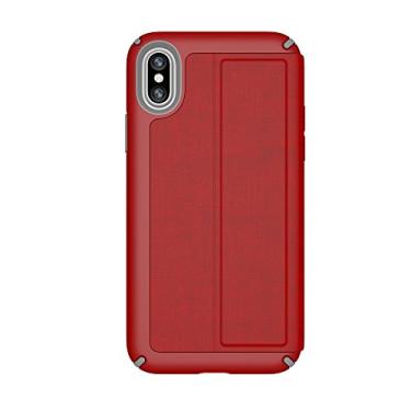 Imagem de Speck Produtos compatíveis com capas de celular para Apple iPhone Xs e iPhone X, capa Presidio, vermelho heartrate mesclado/vermelho/cinza grafite (110575-7359)