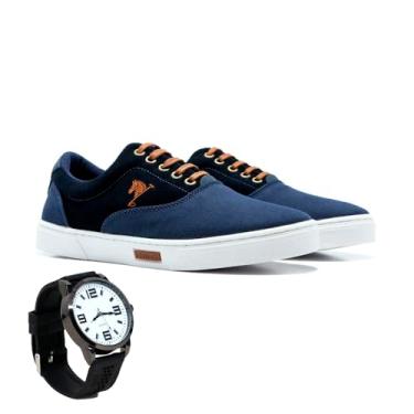 Imagem de Kit Sapatênis Polo Joy + Relógio Analógico Masculino Casual