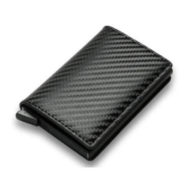 Imagem de Carteira Porta Cartão Slim Antifurto Pop Up Em Couro Mágica Porta Cartão Rfid