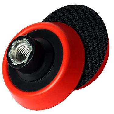 Imagem de 2 peças de gancho e laço de almofada de suporte de 7,6 cm para amortecedor de esmerilhadeira angular - PU 5/20.3 cm-11 almofada de suporte de rosca vermelha