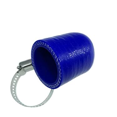 Imagem de Bekelan Tampa de refrigeração universal de silicone reforçada azul de 28 mm com braçadeira para aquecedor de bypass, kit de tampa protetora de extremidade de porta de água a vácuo