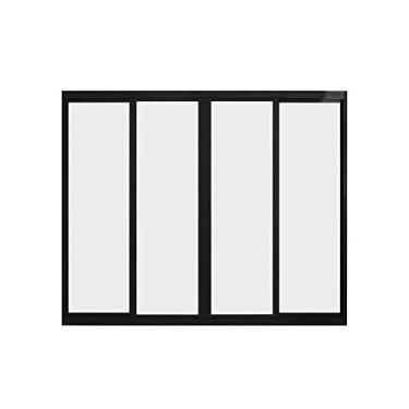 Imagem de Janela de Alumínio de Correr 100x120cm 4 Folhas Hale Esquadrias Preto