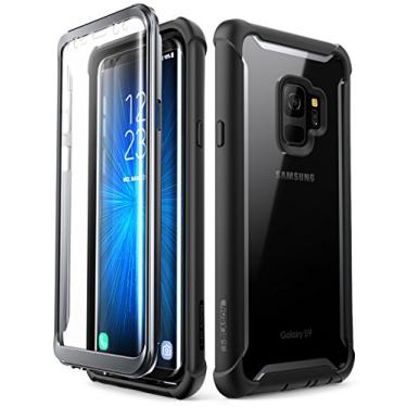Imagem de i-Blason Capa para Galaxy S9 versão 2018, capa bumper transparente robusta Ares de corpo inteiro com protetor de tela integrado (preto)