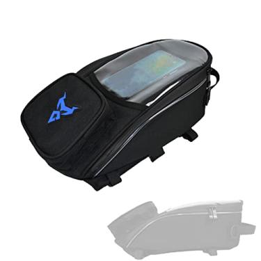Imagem de WHYUNM26 Bolsa traseira de motocicleta à prova d'água de uso duplo bolsa de ombro magnética para motocicleta com compartimento transparente, azul