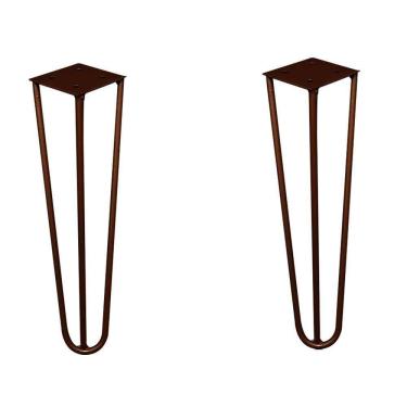 Imagem de Kit 2 Pés De Metal 25 Cm Hairpin Legs Rack E Puffs Bronze