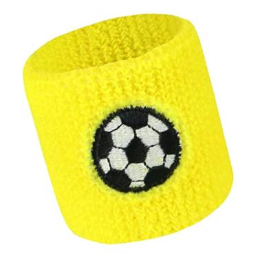Imagem de Muloo Pulseiras esportivas infantis pulseiras de suor para crianças faixas de suor para crianças futebol beisebol futebol basquete esporte crianças esportes pulseiras amarelas futebol