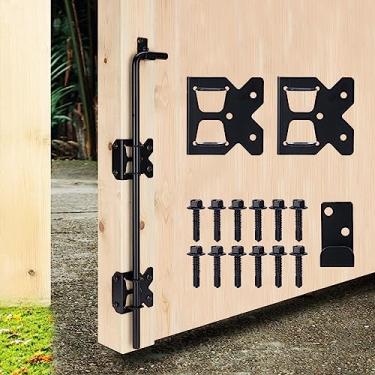 Imagem de DJSUNPACKING Trinco de aterramento para portão de cana resistente de 60,96 cm - Haste de aço projetada para portões de vinil de metal de madeira ou cerca de portas duplas