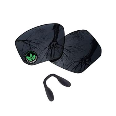 Imagem de Raydi Lentes de reposição de policarbonato e protetores de nariz para óculos de sol Oakley Targetline OO9397 - preto sólido - polarizado