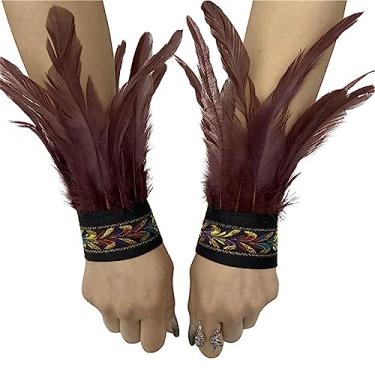 Imagem de Pulseiras de penas, 1 par de algemas de pulso de penas, pulseiras de tapa de penas, decoração de pulseira, fantasia, festa à fantasia/426