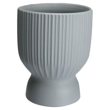 Imagem de CACHEPÔ VASO DECORATIVO PLANTA REDONDO HOME&CO CERÂMICA 18x14x14cm CINZA