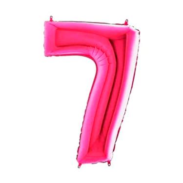 Imagem de Balão De Número Grande Rosa Pink Metalizado 40cm (7)