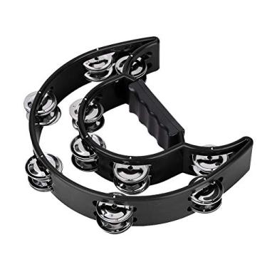 Imagem de Jingles de Fileira Dupla, Instrumento de Percussão de Sino de Pandeiro para Crianças Com Sinos Pequenos Ótimo Presente Musical Proporcionou Uma Excelente Qualidade de Som (Preto)