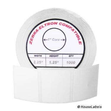 Imagem de Etiquetas compatíveis com Zebra/Eltron de 5,7 x 3,25 cm (5 x 1 1/4 polegadas) - Sem BPA (6 rolos; 1.000 etiquetas por rolo)