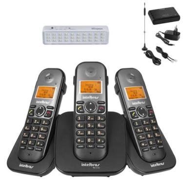Imagem de Kit Telefone sem fio 2 ramais TS 5123 Com Bina Entrada Chip - Intelbra