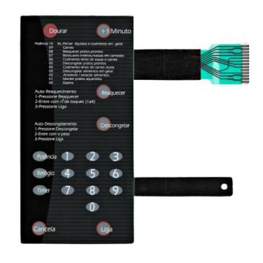 Imagem de Membrana teclado Para Microondas Brastemp Bmp 31 Com Dourar Preta 9.7X