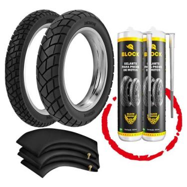 Imagem de Kit Pneus Cg Fan Titan 90/90-18 + 275-18 R34 Rinaldi + Camaras+ Selant