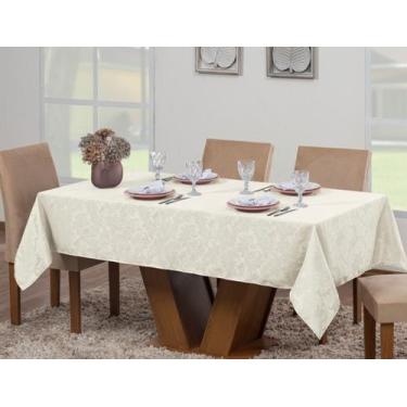 Imagem de Toalha Mesa Luxo Retangular Sala Jantar Jacquard 8 Lugares 2,50m X 1,4