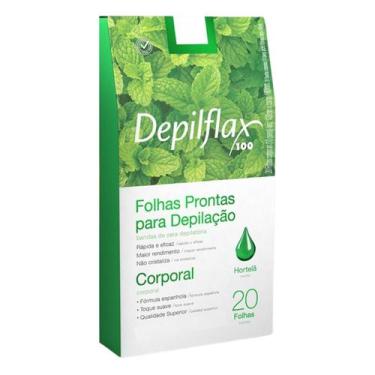 Imagem de 20 Folhas Prontas Cera Depilatória Depilação Corporal Depilflax Hortel