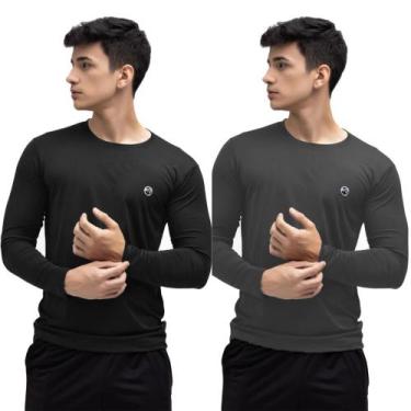 Imagem de Kit 2 Camisa Térmica Masculina Proteção Uv 50+ Segunda Pele - The Lion