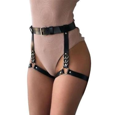 Imagem de Cinta Liga Kit Fetiche Perna E Cintura Sexy Import