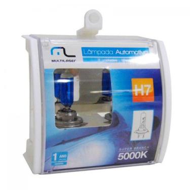 Imagem de Par Lampadas Super Branca H7 Multilaser 5000k 55W 12v