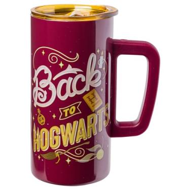 Imagem de Silver Buffalo Harry Potter Back to Hogwarts Caneca de café de aço inoxidável de parede dupla com alça, 445 ml