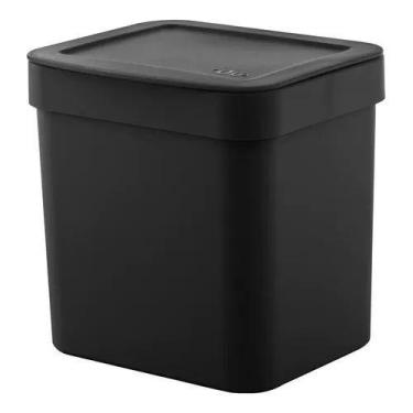 Imagem de Lixeira De Pia Bancada De Plastico Com Tampa Cozinha 2,5 L Branca - OU