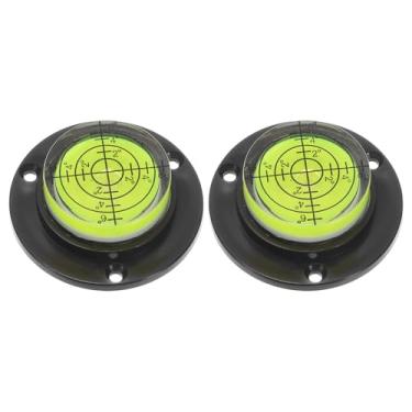 Imagem de HARFINGTON 2 peças de alta precisão horizontal nível de bolha 16,5 x 49 mm ferramentas de layout de medição de nível de olho de boi redondo para RV TV quadro quadro pendurado ferramenta nivelador,