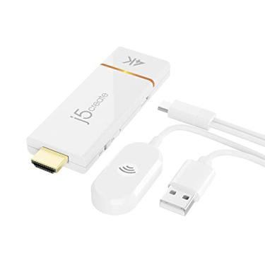 Imagem de j5create Tela adaptadora sem fio ScreenCast 4K para celular, tablet ou laptop, suporte para AirPlay, Miracast e Chromecast Mirror Extend para Windows e macOS Wireless Screen Display (JVAW76)