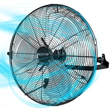 Imagem de BEESTAR Ventilador de Montagem em Parede de Alta Velocidade de 20", Ventilador Industrial com Ventilação Comercial de 3 Velocidades, Fácil Operação e Inclinação de 270 Graus, Ventilador de Metal Para