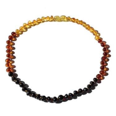 Imagem de Colar de Âmbar Báltico Arco Íris Polido para Criança - Âmbar Original