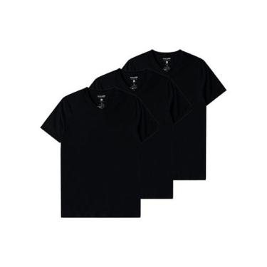 Imagem de Kit com 3 Camisetas Masculina Malwee 1000004422, Preto, XGG