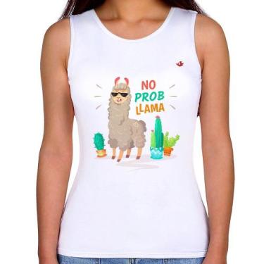 Imagem de Regata Feminina No prob llama - Foca na Moda, Branco, G