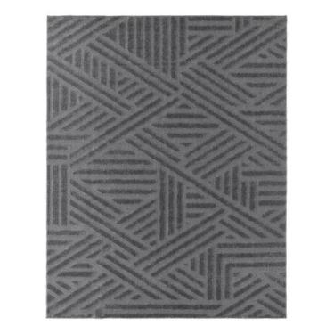 Imagem de Tapete Sala Alto Relevo Realce Trama Grafite 150x200 cm 1,5x2m - Tapet