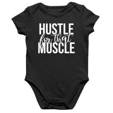 Imagem de Body Bebê Algodão Hustle For That Muscle - Foca na Moda, Preto, GG