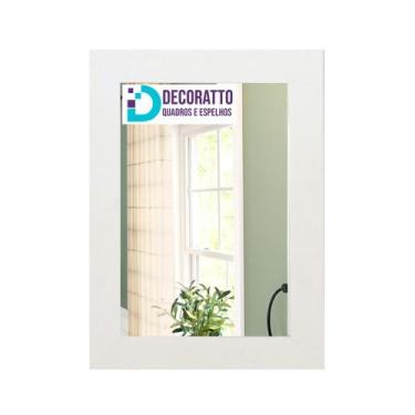 Imagem de Espelho 10x15 Moldura branca para casa, decoração, sala, banheiro. - D