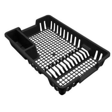 Imagem de Escorredor De Louças 12 Pratos Preto 44x29x8  Arqplast