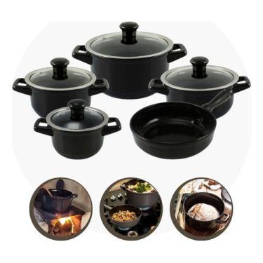 Imagem de Jogos De Panelas Conjunto 5 Pcs Cerâmica Tampa De Vidro - Ceraflame